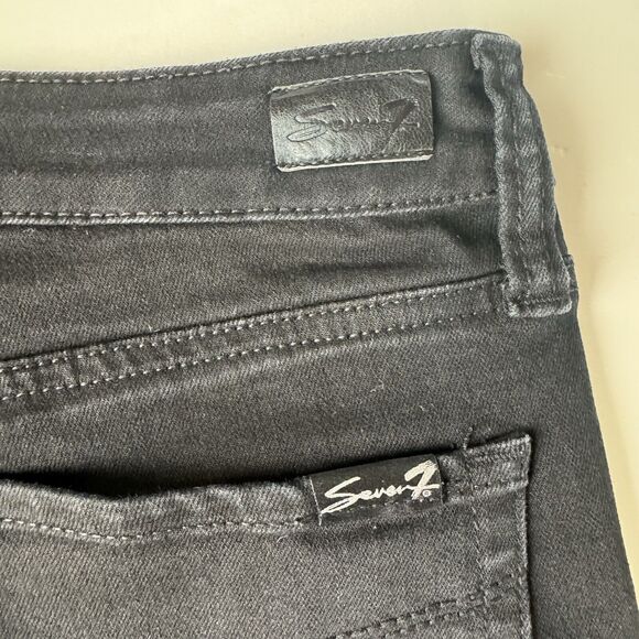 Seven 7 Jeans Shorts Womens 14 Black Weekend Short High Rise Dark Wash Denim - Picture 8 of 12